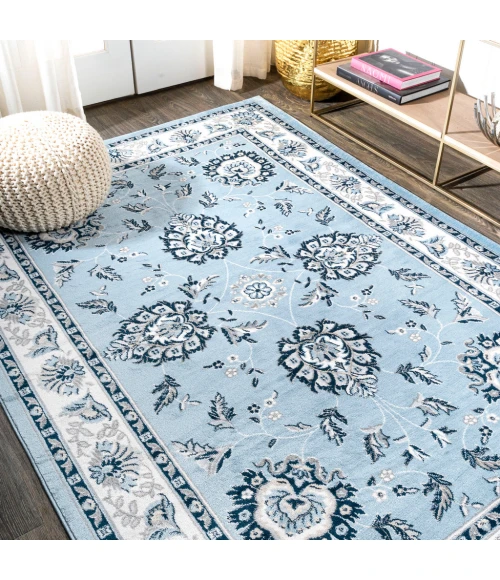 Cherie French Cottage Blue/Cream 8 ft. x 10 ft. Area Rug