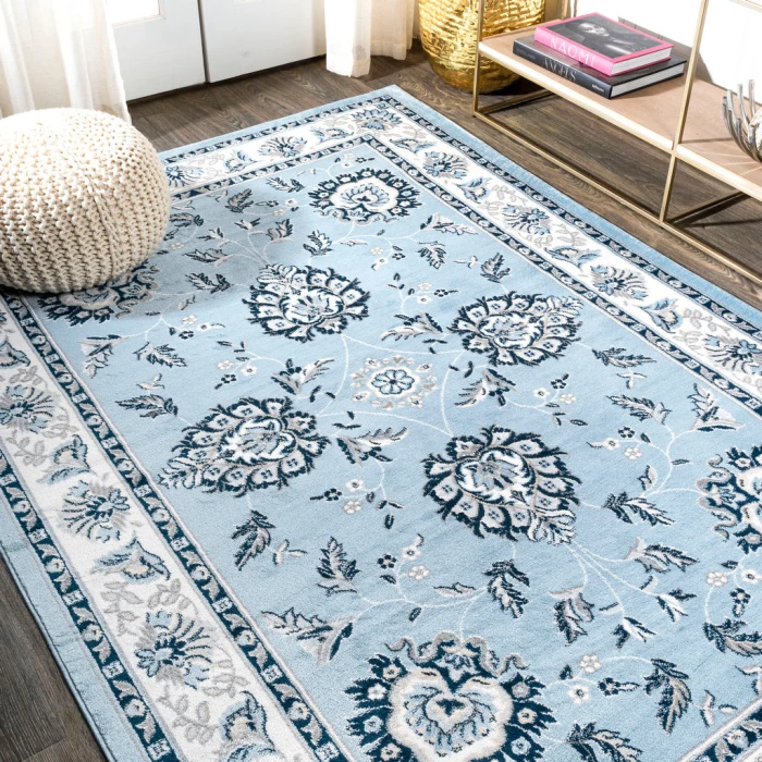 Cherie French Cottage Blue/Cream 3 ft. x 5 ft. Area Rug