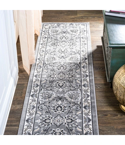 Cherie French Cottage Gray/Cream 2 ft. x 10 ft. Runner Rug