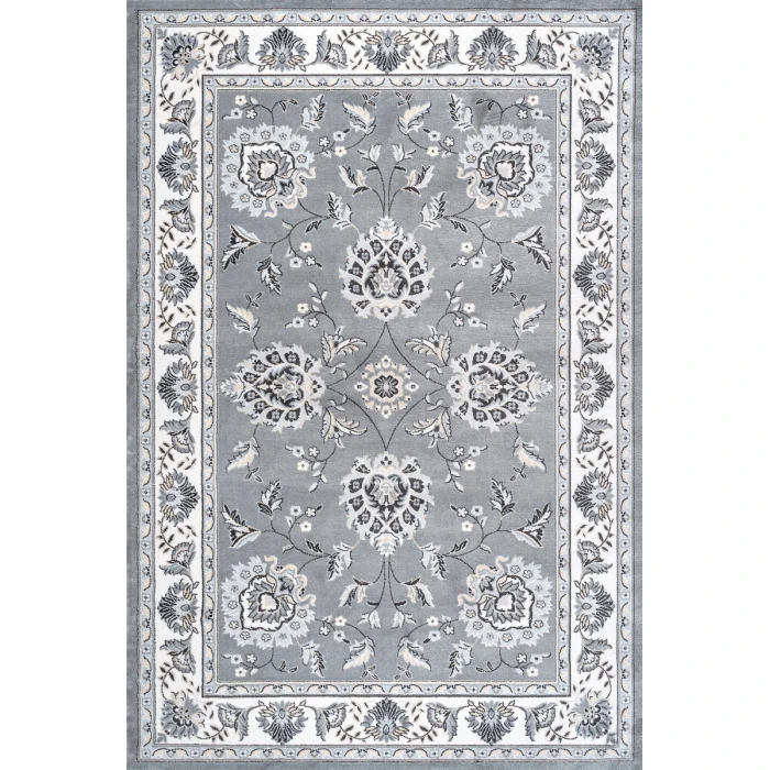 Cherie French Cottage Gray/Cream 3 ft. x 5 ft. Area Rug