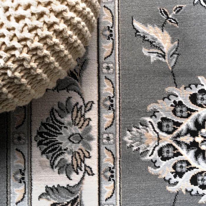 Cherie French Cottage Gray/Cream 3 ft. x 5 ft. Area Rug