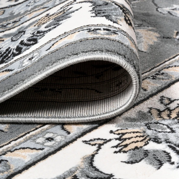Cherie French Cottage Gray/Cream 3 ft. x 5 ft. Area Rug