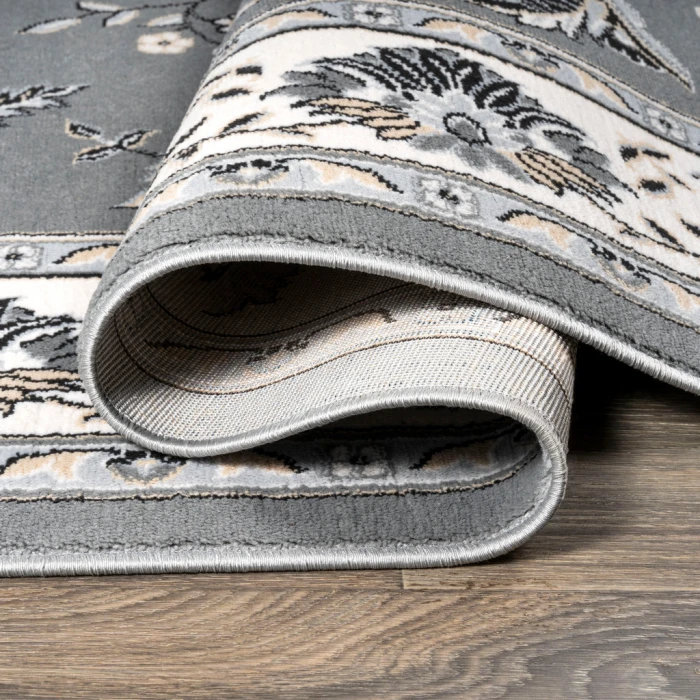 Cherie French Cottage Gray/Cream 2 ft. x 8 ft. Runner Rug