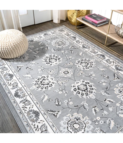 Cherie French Cottage Gray/Cream 4 ft. x 6 ft. Area Rug