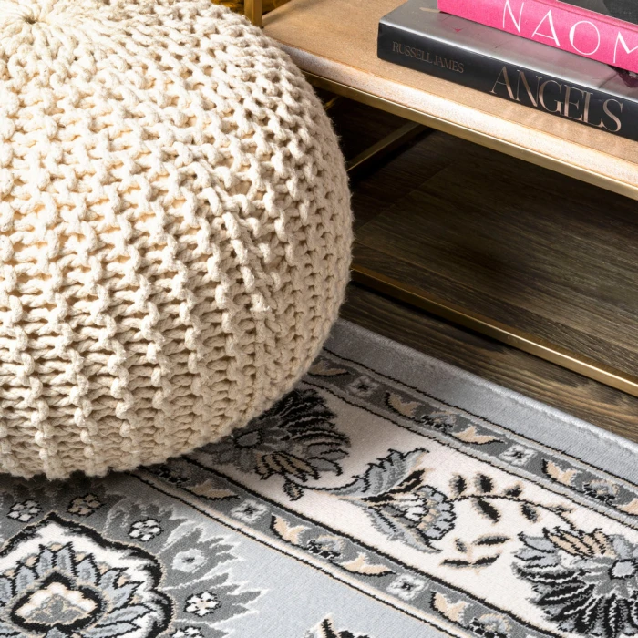 Cherie French Cottage Light Gray/Cream 3 ft. x 5 ft. Area Rug
