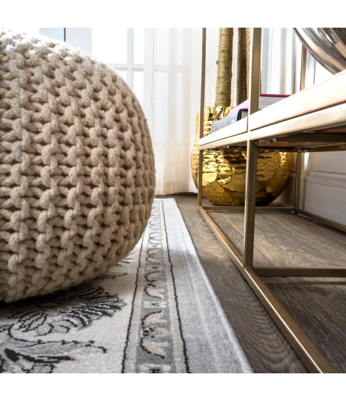 Cherie French Cottage Light Gray/Cream 2 ft. x 10 ft. Runner Rug