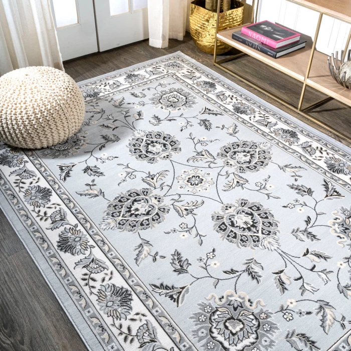 Cherie French Cottage Light Gray/Cream 3 ft. x 5 ft. Area Rug
