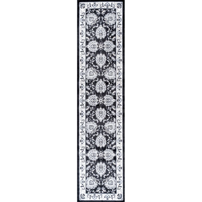 Cherie French Cottage Black/Cream 2 ft. x 10 ft. Runner Rug