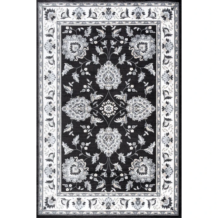 Cherie French Cottage Black/Cream 3 ft. x 5 ft. Area Rug