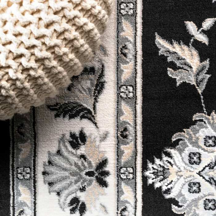 Cherie French Cottage Black/Cream 2 ft. x 10 ft. Runner Rug