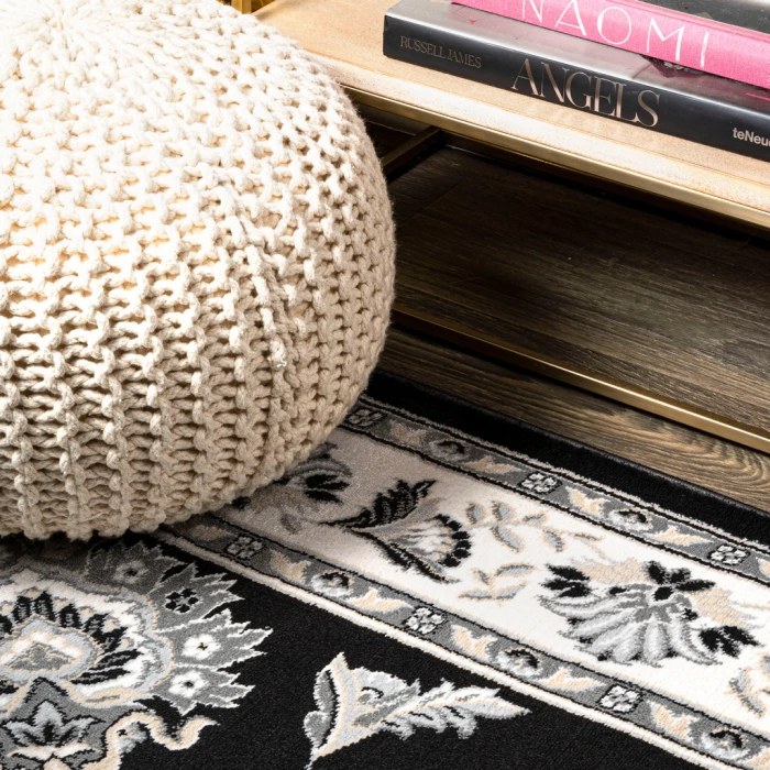Cherie French Cottage Black/Cream 2 ft. x 10 ft. Runner Rug