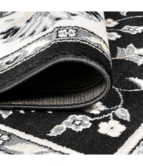 Cherie French Cottage Black/Cream 4 ft. x 6 ft. Area Rug