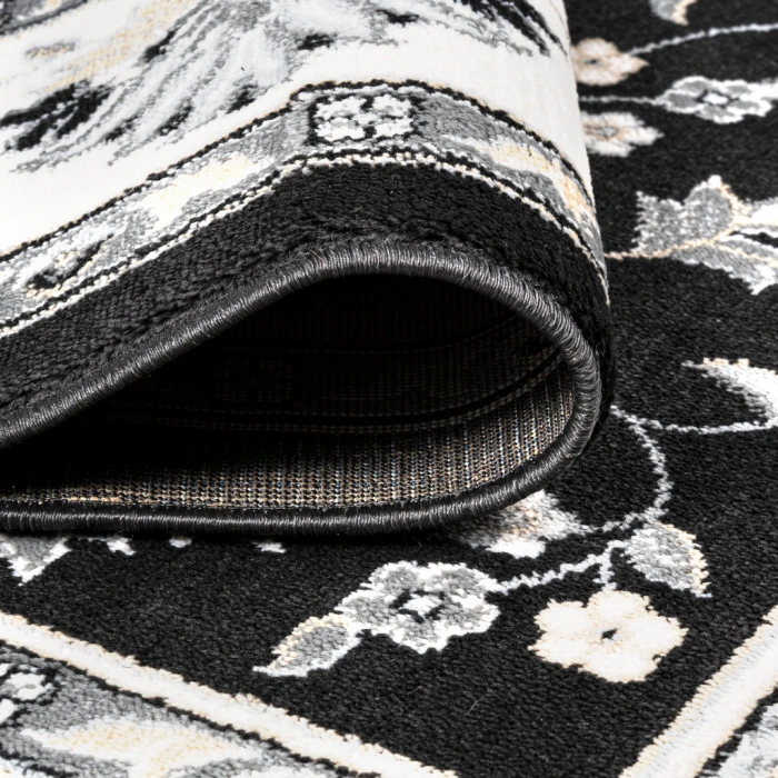 Cherie French Cottage Black/Cream 2 ft. x 10 ft. Runner Rug