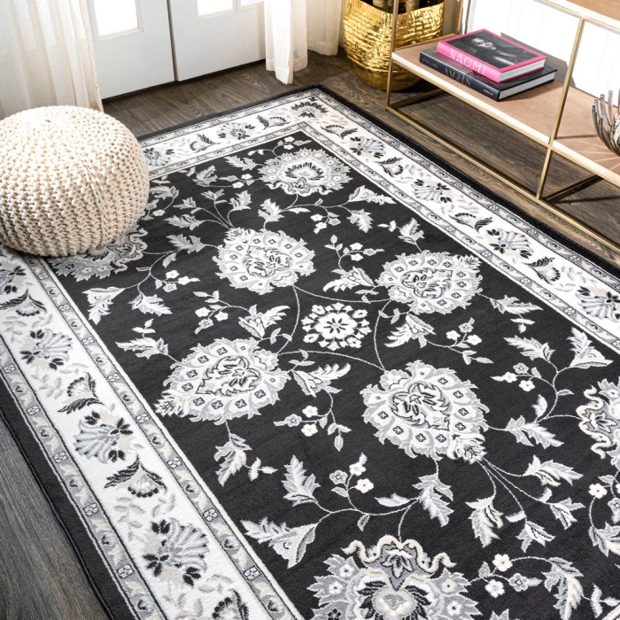 Cherie French Cottage Black/Cream 3 ft. x 5 ft. Area Rug