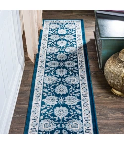 Jonathany Modern Persian MDP505E Navy/Ivory Area Rug 2 ft. X 8 ft. Runner