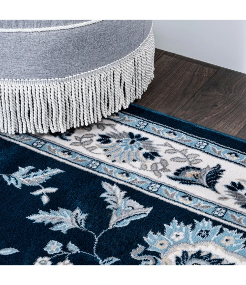 Cherie French Cottage Navy/Ivory 5 ft. x 8 ft. Area Rug