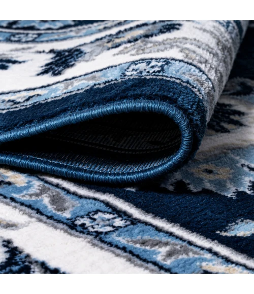 Cherie French Cottage Navy/Ivory 2 ft. x 8 ft. Runner Rug