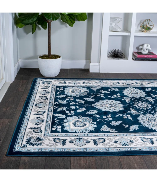 Cherie French Cottage Navy/Ivory 5 ft. x 8 ft. Area Rug