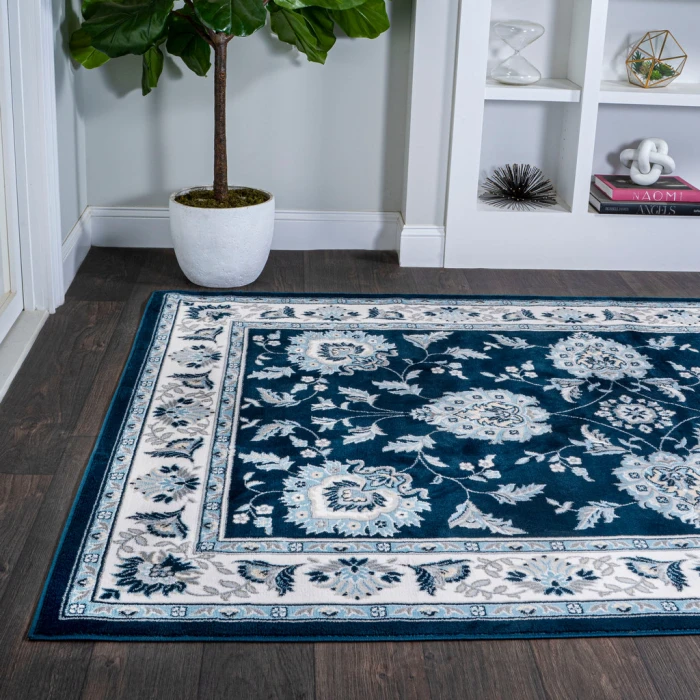 Cherie French Cottage Navy/Ivory 4 ft. x 6 ft. Area Rug