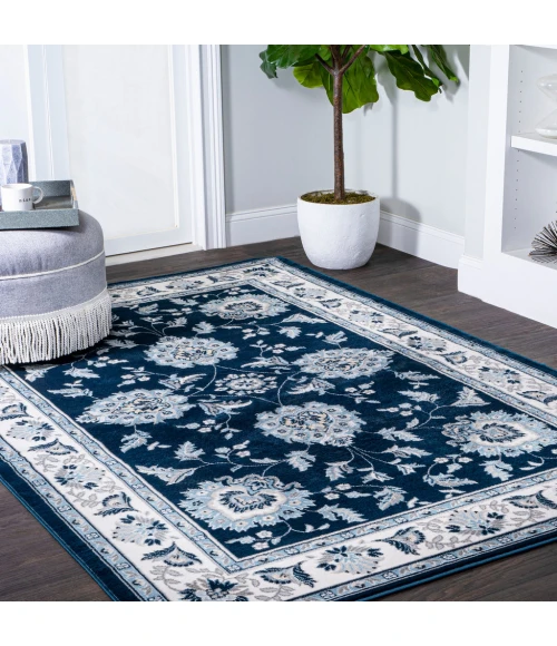 Cherie French Cottage Navy/Ivory 5 ft. x 8 ft. Area Rug
