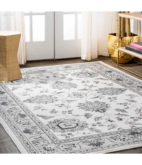 Cherie French Cottage Cream/Light Gray 3 ft. x 5 ft. Area Rug