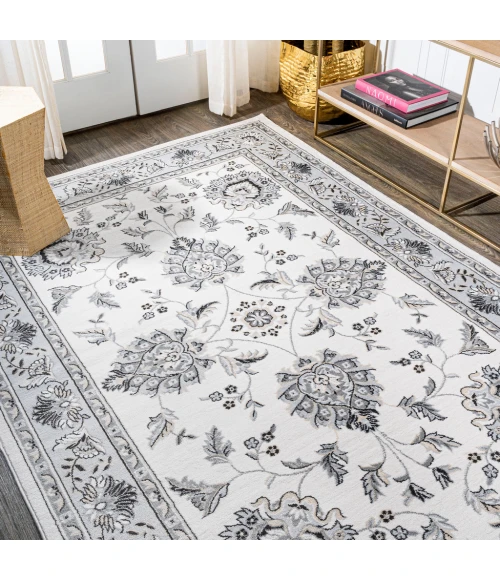 Cherie French Cottage Cream/Light Gray 3 ft. x 5 ft. Area Rug