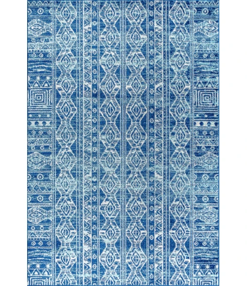 Modern Persian Boho Vintage Tribal Blue/Gray 4 ft. x 6 ft. Area Rug