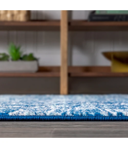 Modern Persian Boho Vintage Tribal Blue/Gray 2 ft. x 8 ft. Runner Rug