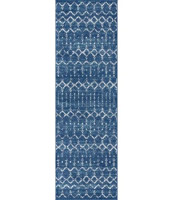 Jonathany Moroccan Hype MOH101A Blue/White Area Rug 2 ft. 3 in. X 8 ft. Runner