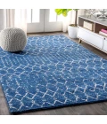Moroccan HYPE Boho Vintage Diamond Blue/White 8 ft. x 10 ft. Area Rug