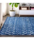 Moroccan HYPE Boho Vintage Diamond Blue/White 8 ft. x 10 ft. Area Rug