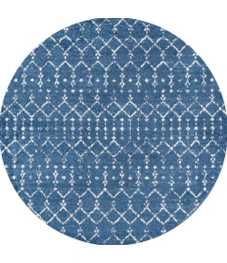 Jonathany Moroccan Hype MOH101A Blue/White Area Rug 5 ft. X 5 ft. Round
