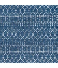 Moroccan HYPE Boho Vintage Diamond Blue/White 5' Square Area Rug