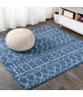 Moroccan HYPE Boho Vintage Diamond Blue/White 5' Square Area Rug