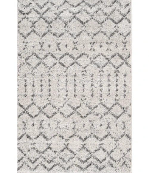 Moroccan HYPE Boho Vintage Diamond Cream/Gray 2 ft. x 3 ft. Area Rug