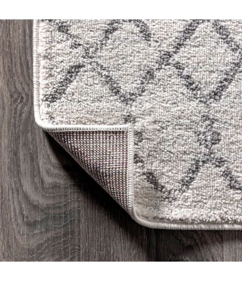 Moroccan HYPE Boho Vintage Diamond Cream/Gray 5 ft. x 8 ft. Area Rug