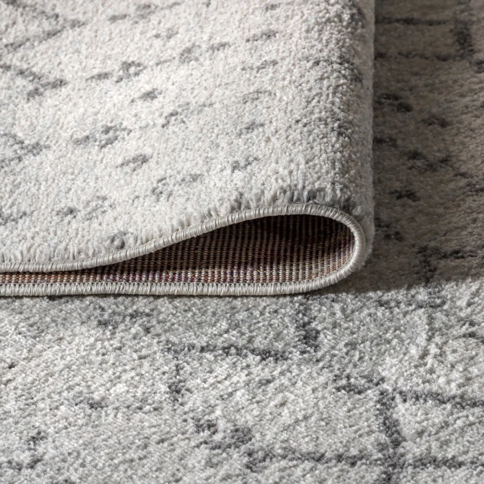 Moroccan HYPE Boho Vintage Diamond Cream/Gray 3 ft. x 5 ft. Area Rug