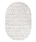 Moroccan HYPE Boho Vintage Diamond Cream/Gray 3 ft. x 5 ft. Oval Area Rug
