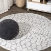 Jonathany Moroccan Hype MOH101B Cream/Gray Area Rug 5 ft. X 5 ft. Round