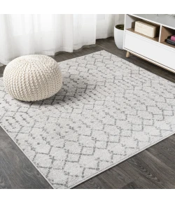 Jonathany Moroccan Hype MOH101B Cream/Gray Area Rug 4 ft. X 4 ft. Square