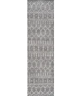 Moroccan HYPE Boho Vintage Diamond Gray/Ivory 2 ft. x 8 ft. Runner Rug