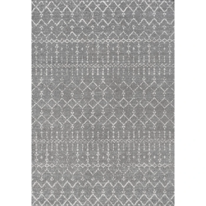Moroccan HYPE Boho Vintage Diamond Gray/Ivory 3 ft. x 5 ft. Area Rug