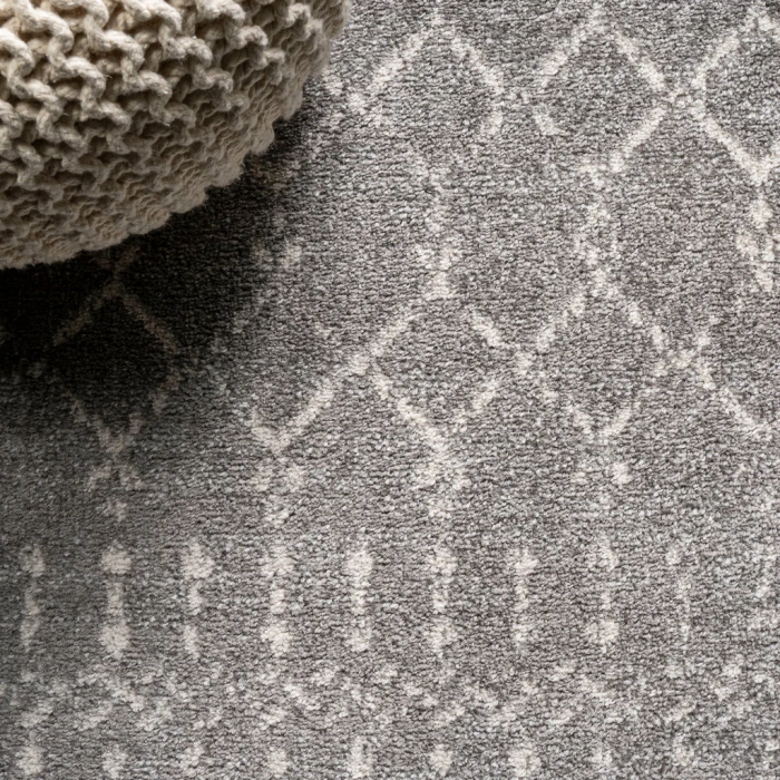 Moroccan HYPE Boho Vintage Diamond Gray/Ivory 3 ft. x 5 ft. Area Rug