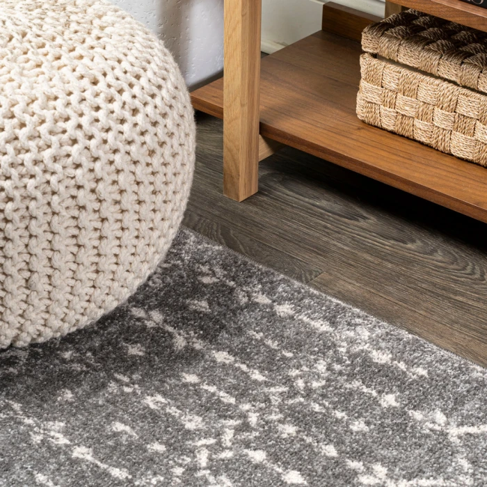 Moroccan HYPE Boho Vintage Diamond Gray/Ivory 3 ft. x 5 ft. Area Rug