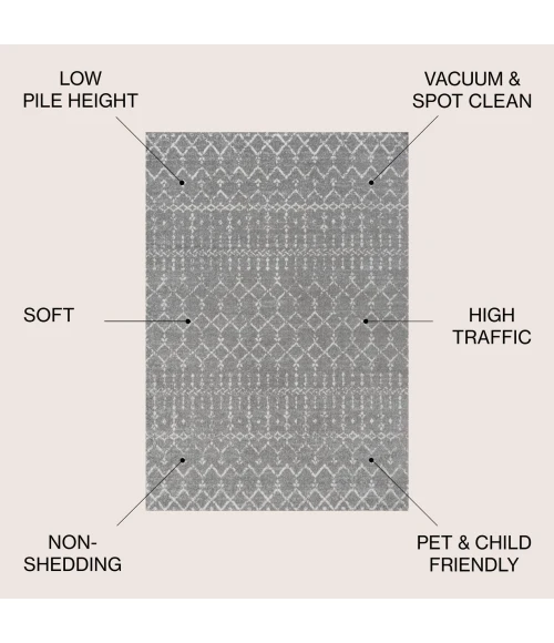 Jonathan Y MOROCCAN HYPE Gray MOH101C 10ft. X 14ft. Rect. Rug