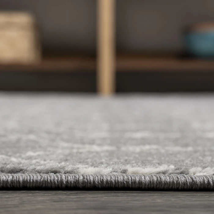 Moroccan HYPE Boho Vintage Diamond Gray/Ivory 5' Round Area Rug