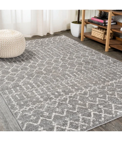 Moroccan HYPE Boho Vintage Diamond Gray/Ivory 3 ft. x 5 ft. Area Rug