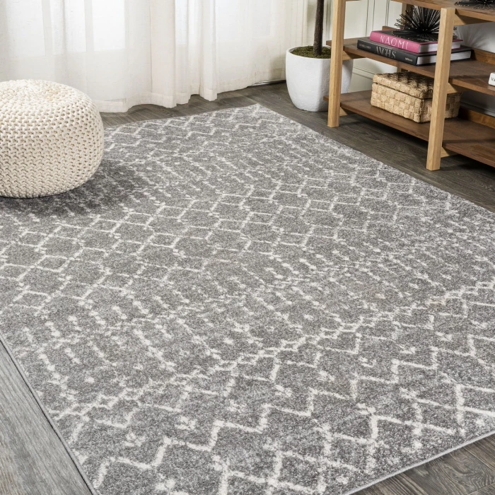 Moroccan HYPE Boho Vintage Diamond Gray/Ivory 3 ft. x 5 ft. Area Rug