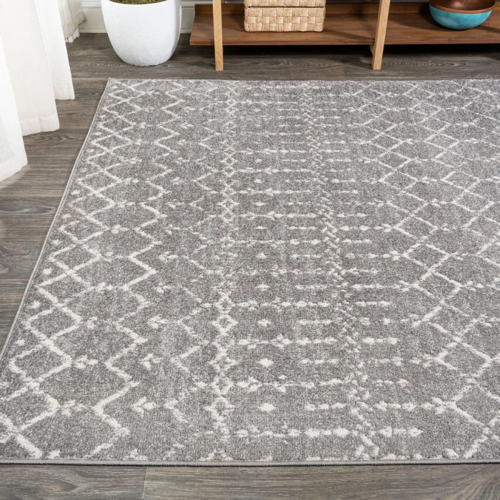 Moroccan HYPE Boho Vintage Diamond Gray/Ivory 3 ft. x 5 ft. Area Rug