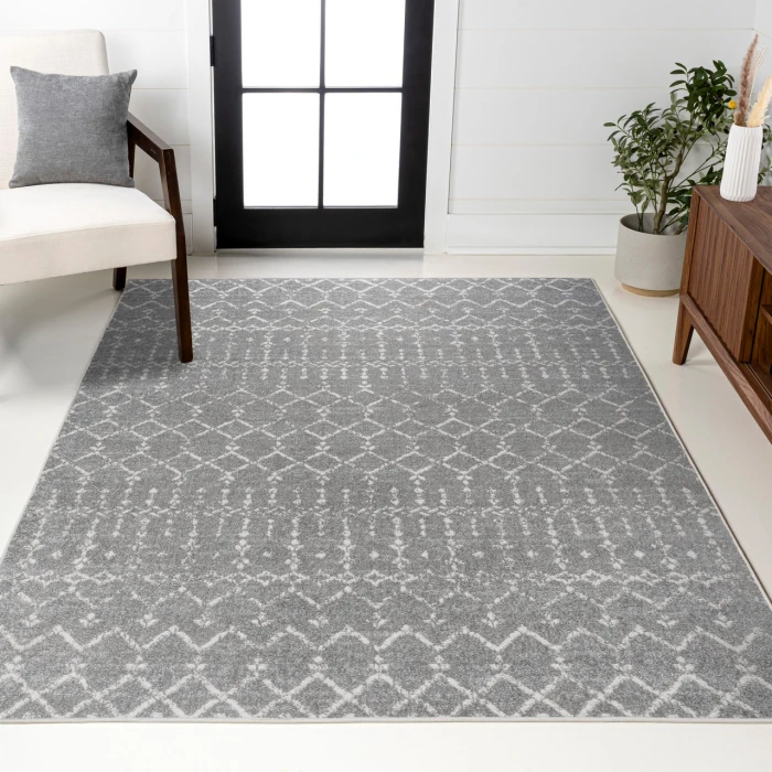 Moroccan HYPE Boho Vintage Diamond Gray/Ivory 3 ft. x 5 ft. Area Rug